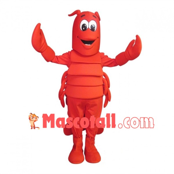 Happy Red Lobster Mascot Costume 