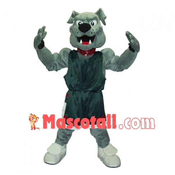 Lovely Power Gray Bulldog Sports Mascot Costume 