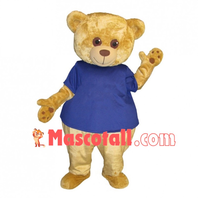 Beige Teddy Bear Mascot Adult Costume 