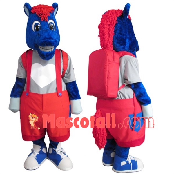 Kid Blue Pony Mascot Costume 