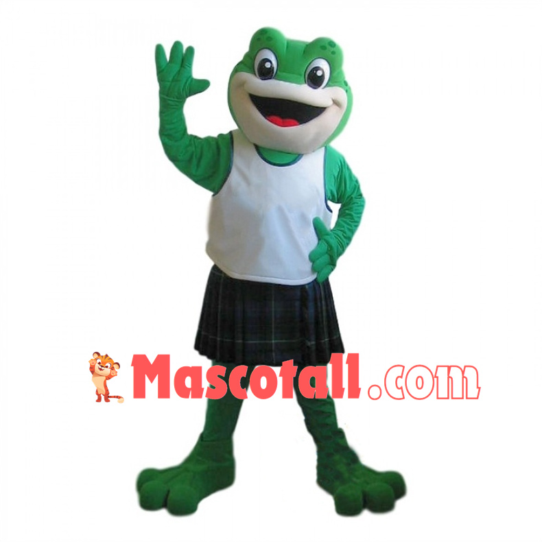 Happy Green Frog School Mascot Costume	