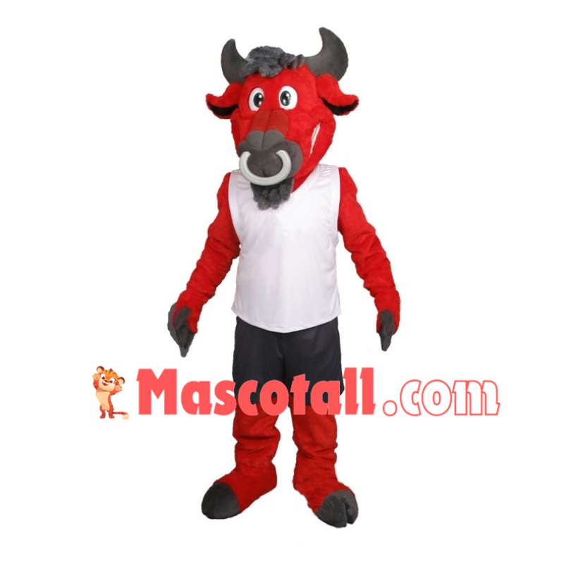 Red Bull School Mascot Costume	