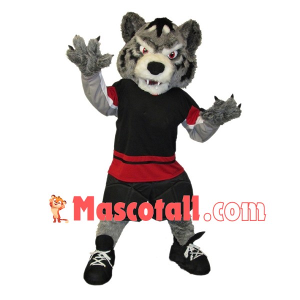 Hockey Fierce Gray Wolf Mascot Costume	