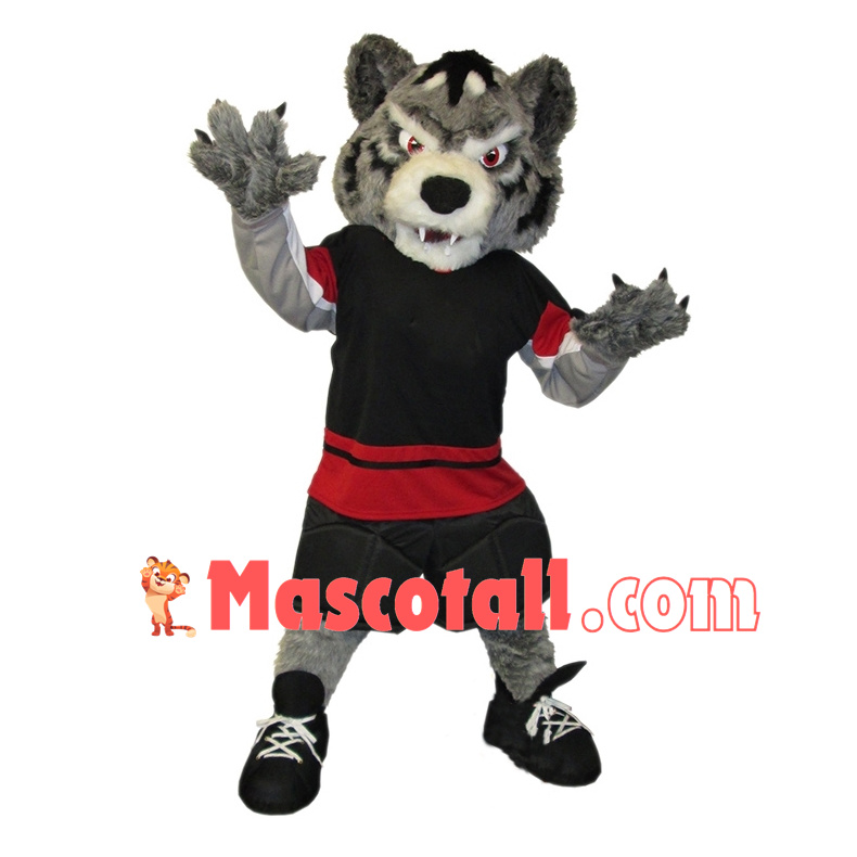 Hockey Fierce Gray Wolf Mascot Costume	