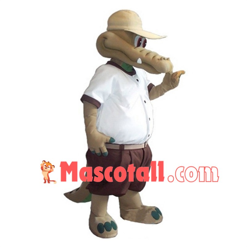 Baseball Beige Alligator Mascot Costume	