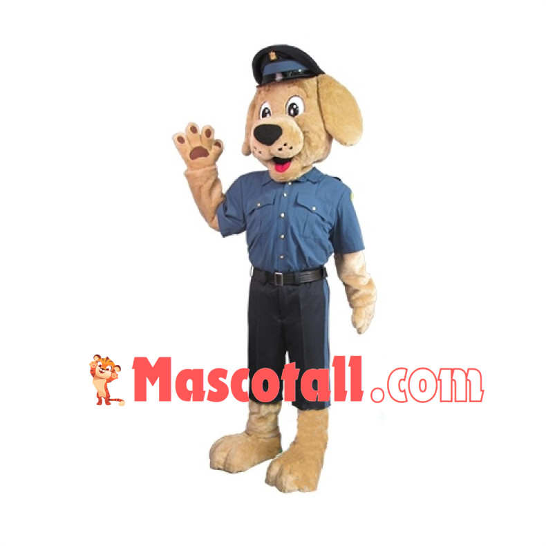 Adorable Police Yellow Labrador Mascot Costume	