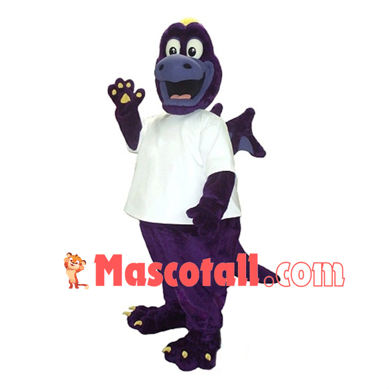 Happy Purple Dragon Mascot Costume	