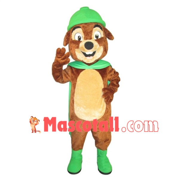 Green Prairie Environmental Dog Mascot Costume 