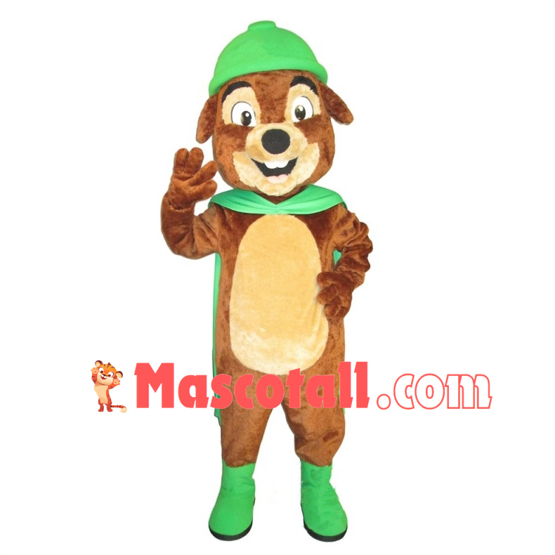 Green Prairie Environmental Dog Mascot Costume 