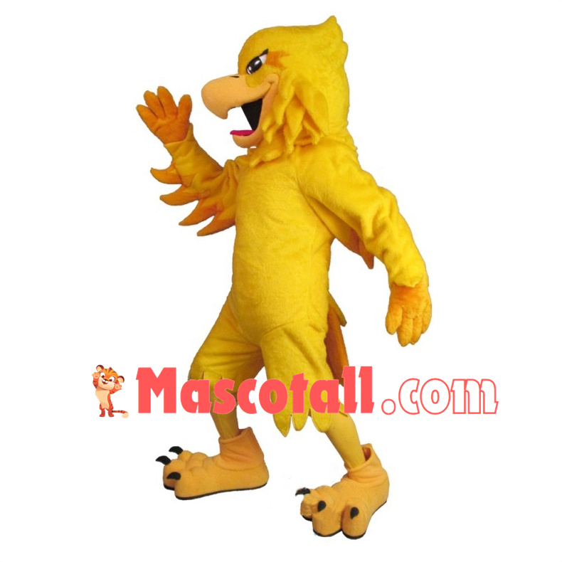 Screaming Golden Phoenix Mascot Costume 