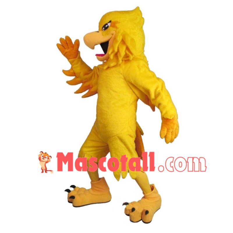 Screaming Golden Phoenix Mascot Costume 