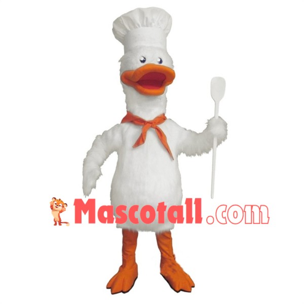 Chef White Duck Mascot Costume 