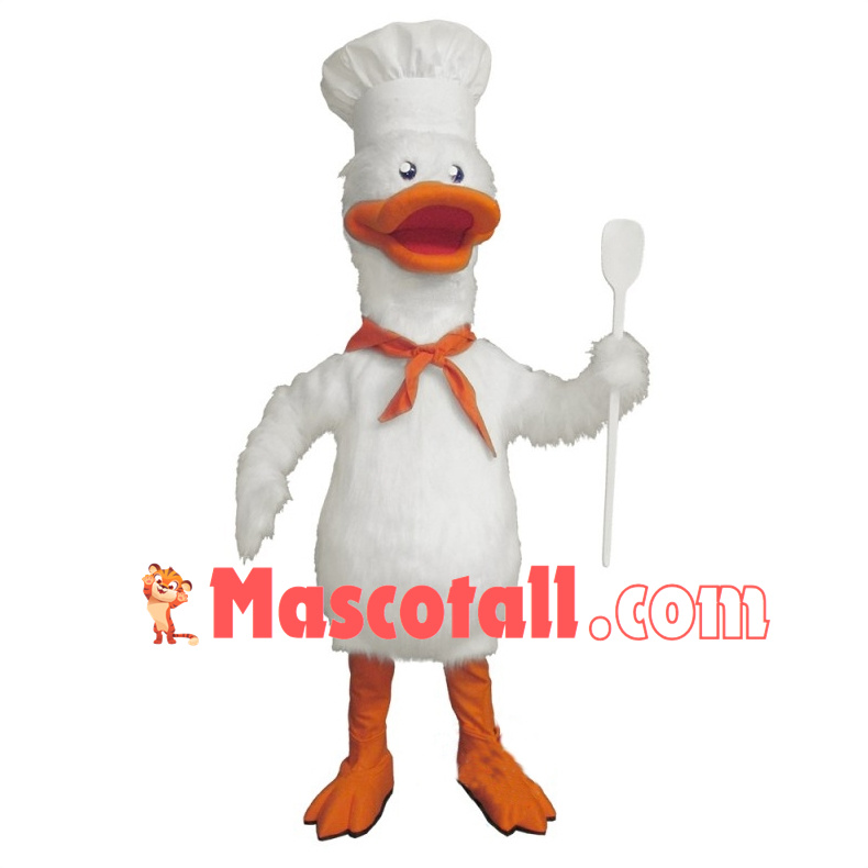 Chef White Duck Mascot Costume 