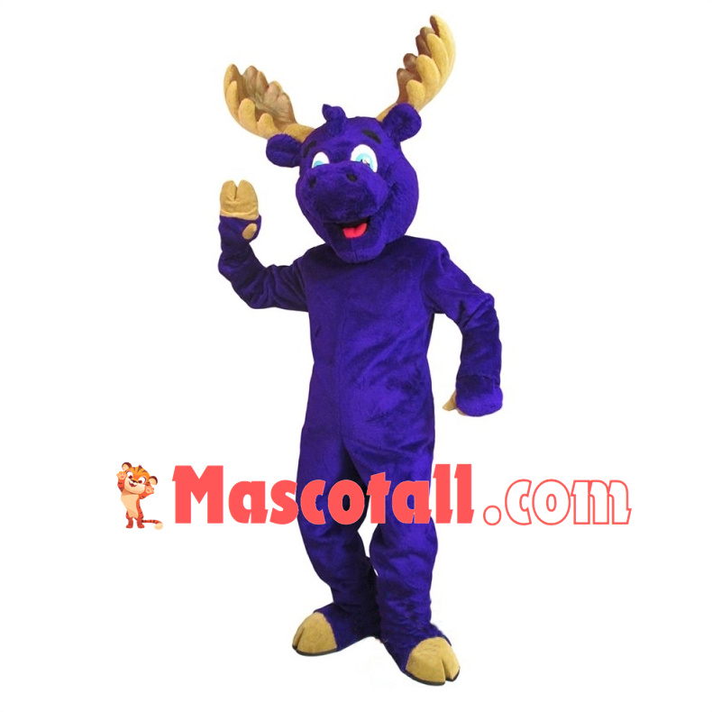 Lovely Purple Moose Mascot Costume 