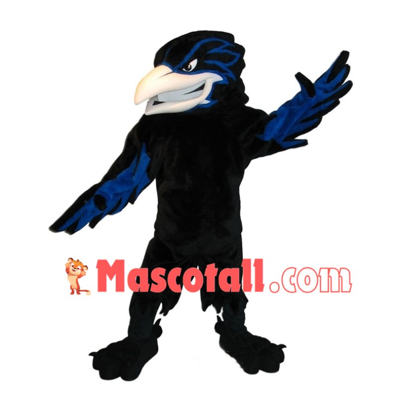 Fierce Black & Blue Raven Mascot Costume 