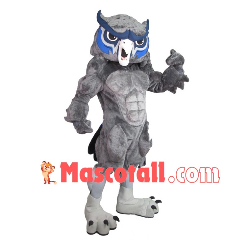 Screaming Power Grey Owl Mascot Costume 