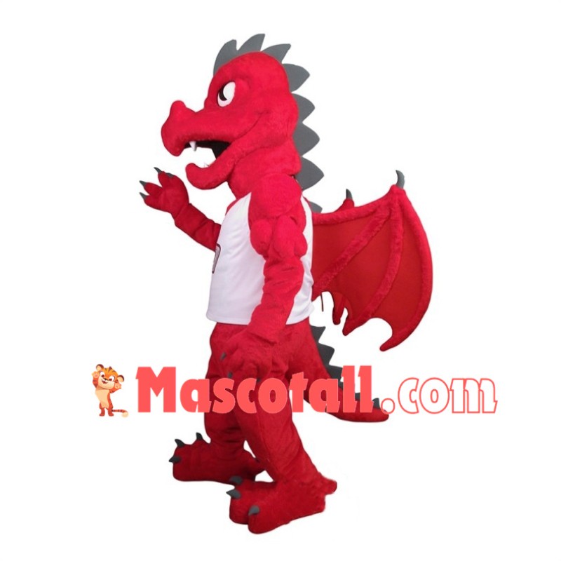 College Power Blaze the Red Dragon Mascot Costume	