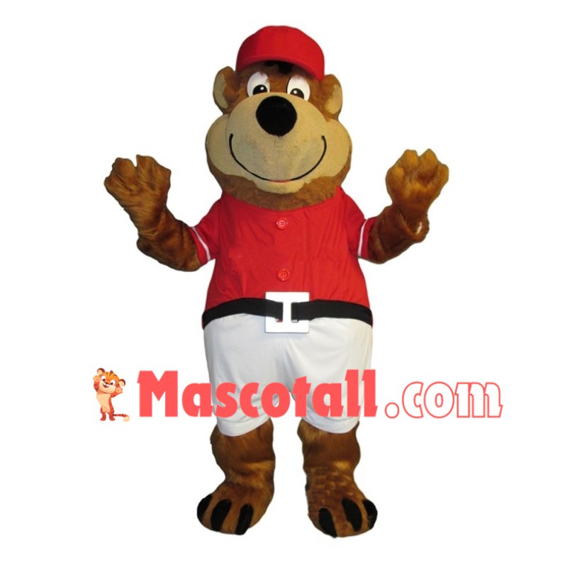 Baseball Brown Bear Mascot Costume 