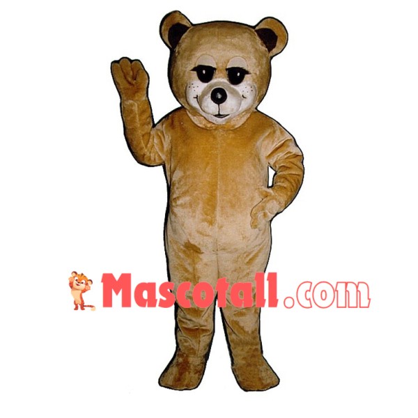 Shy Light Brown Bear Mascot Costume