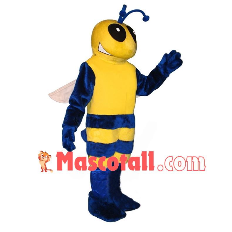 Blue Bee Mascot Costume 