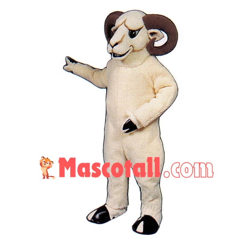 Pessimistic White Ram Animal Lightweight Mascot Costume 