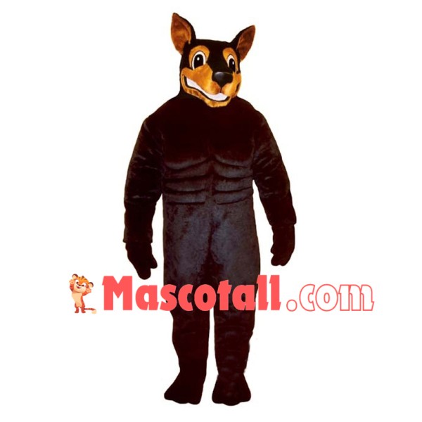 Power Doberman Pinscher Mascot Adult Costume 
