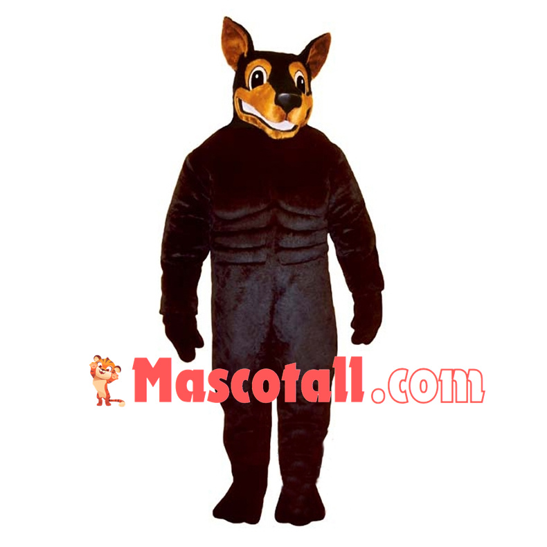 Power Doberman Pinscher Mascot Adult Costume 