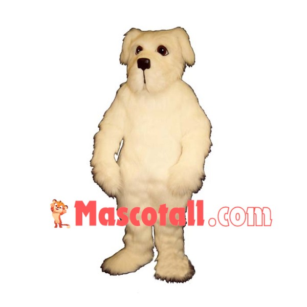 Fluffy White Dog Mascot Costume 