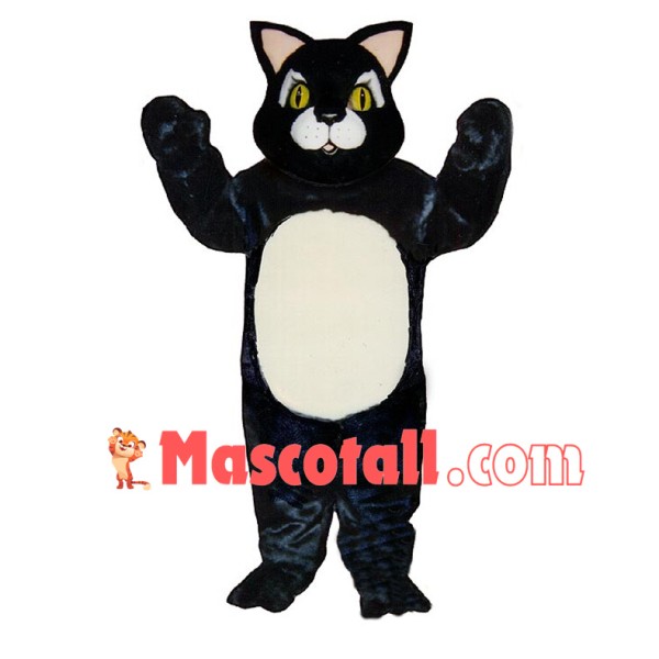 Fat Black Cat Mascot Costume 
