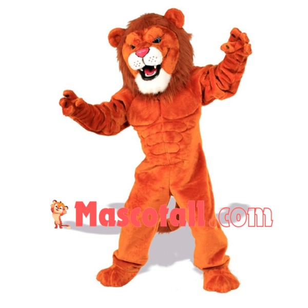 Power Orange Lion Mascot Costume 