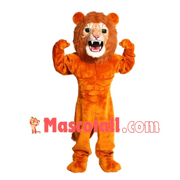 Super Power Orange Lion Mascot Costume 