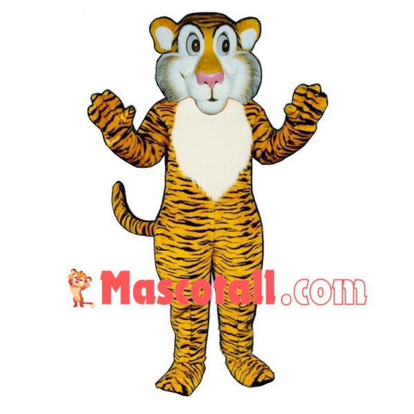 Shy Yellow Tiger Mascot Costume 