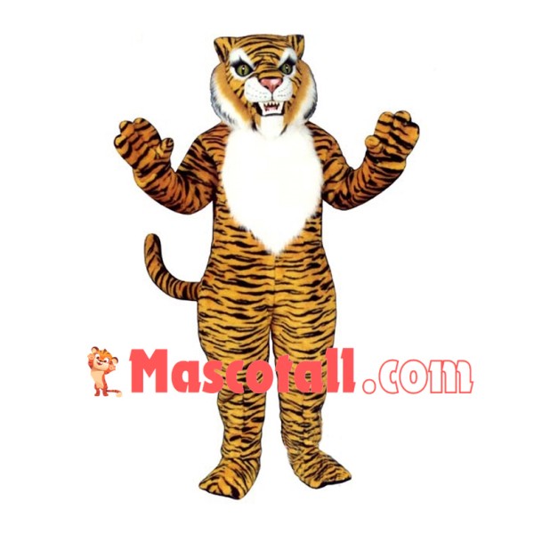 Fierce Yellow Tiger Mascot Costume 