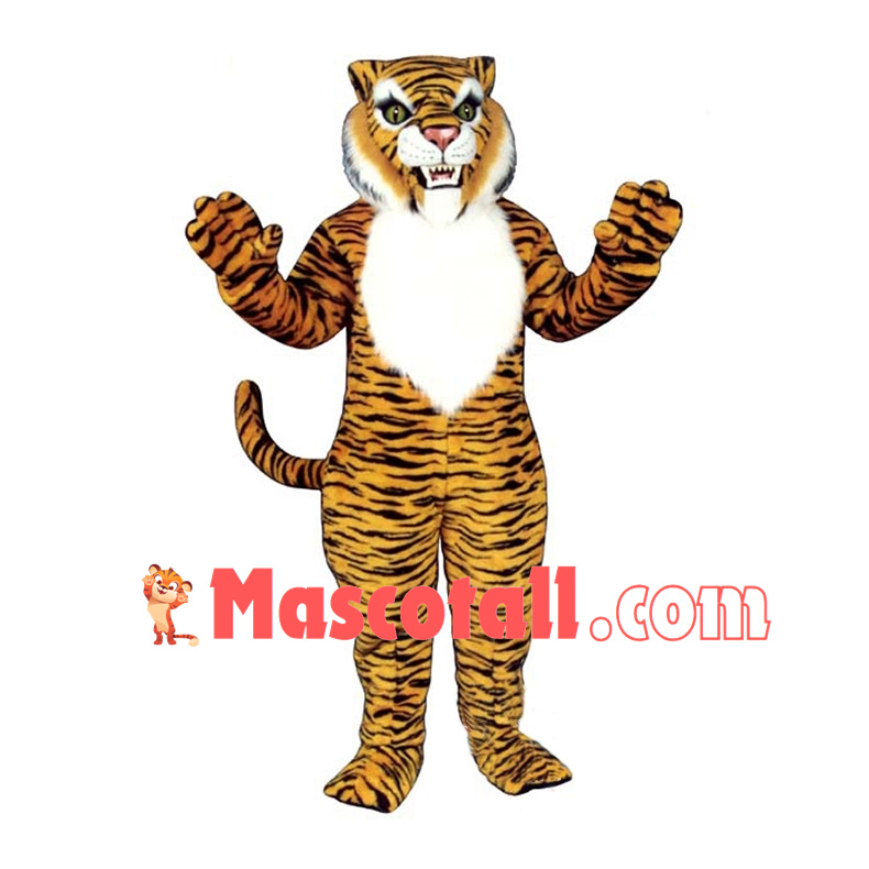 Fierce Yellow Tiger Mascot Costume 