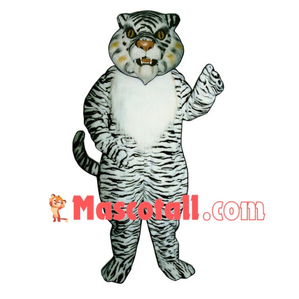 Growling White Tiger Mascot Costume 