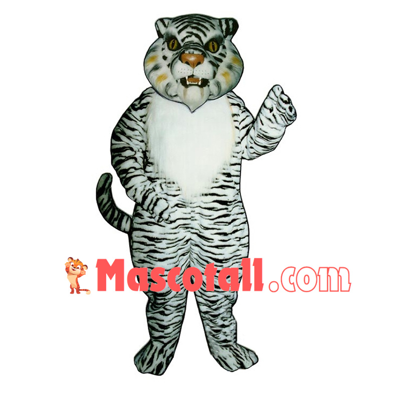 Growling White Tiger Mascot Costume 