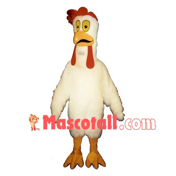 Pessimistic White Rooster Mascot Costume 
