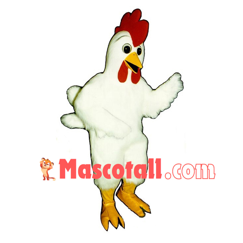2nd Version Of White Rooster Mascot Costume 