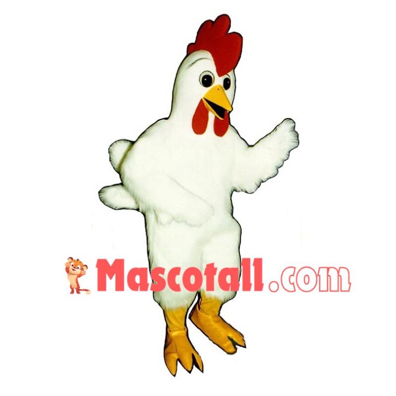 2nd Version Of White Rooster Mascot Costume 