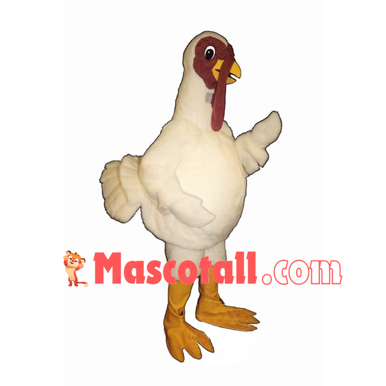 White Turkey Mascot Costume