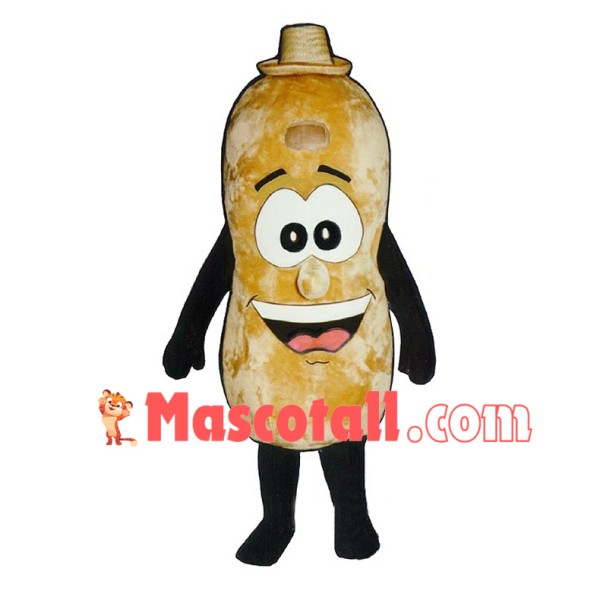 Deluxe Cartoon Peanut With Straw Hat Mascot Adult Costume	