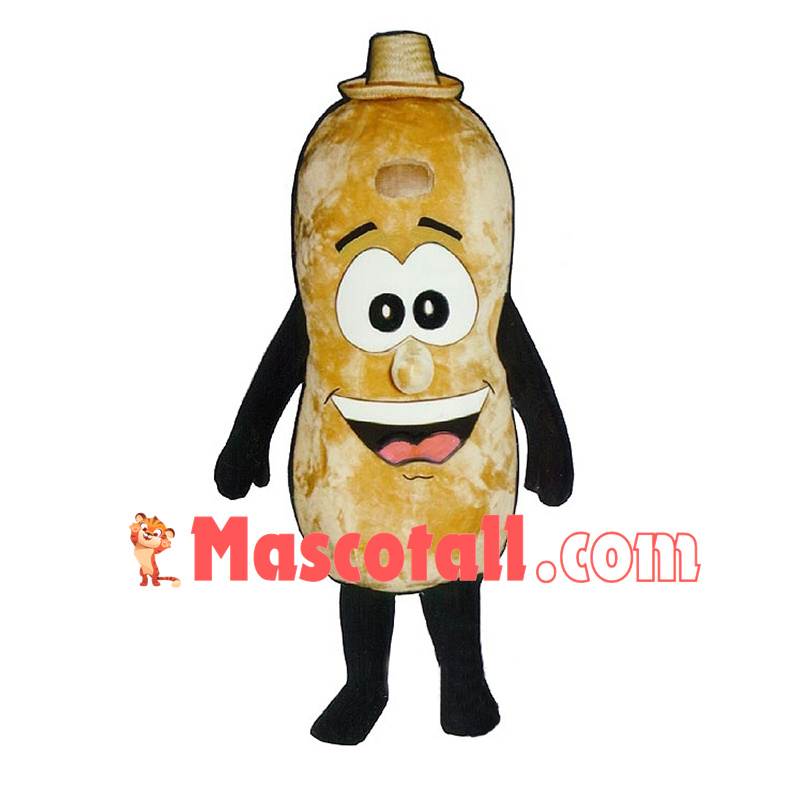 Deluxe Cartoon Peanut With Straw Hat Mascot Adult Costume	