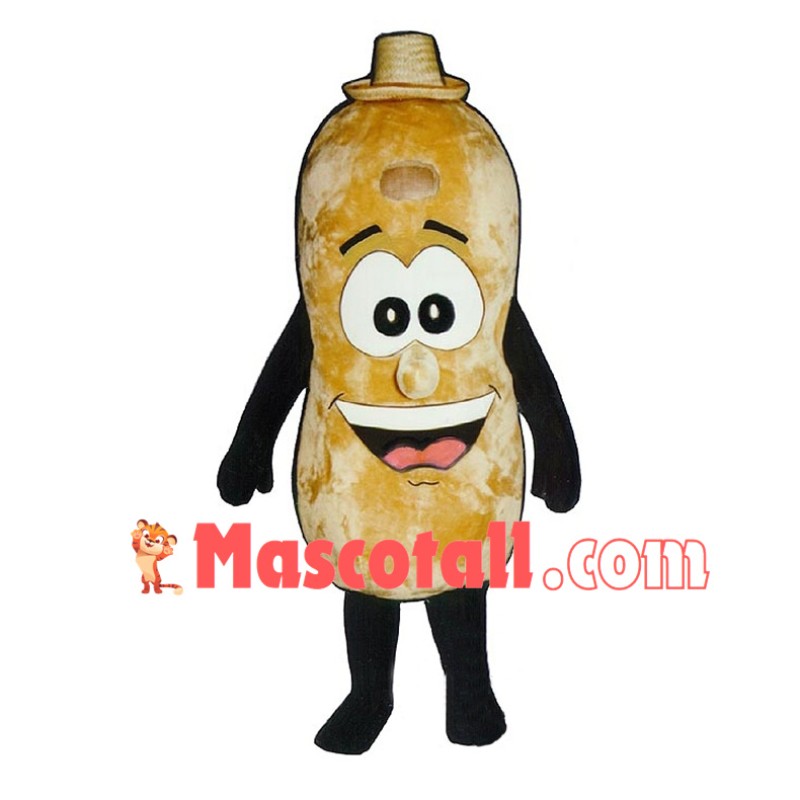 Deluxe Cartoon Peanut With Straw Hat Mascot Adult Costume	