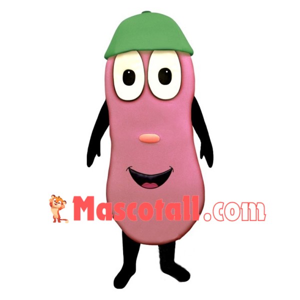 Huge Cartoon Jelly Bean In Green Hat Mascot Costume 