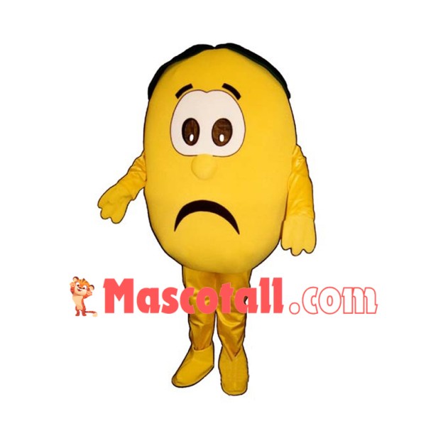 Sad Cartoon Sour Lemon Mascot Adult Costume 	