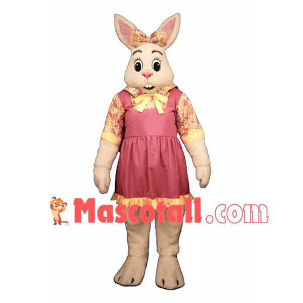Pretty White Bunny Girl Mascot Costume Suit Fancy Dress 