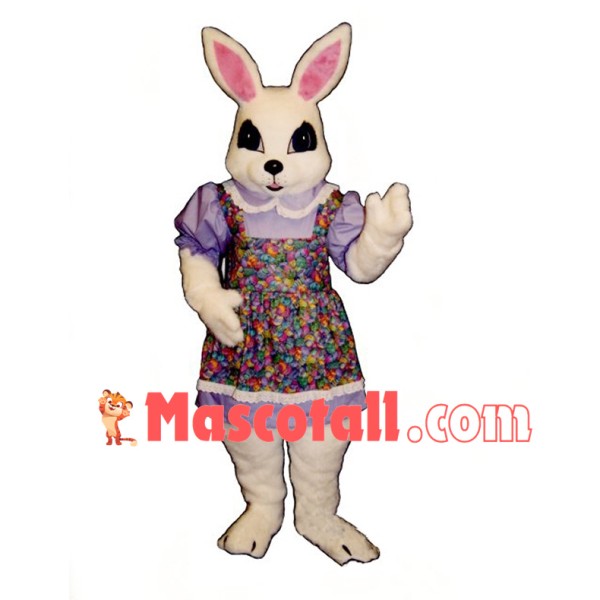 Lovely White Bunny Girl Mascot Costume Suit Fancy Dress 