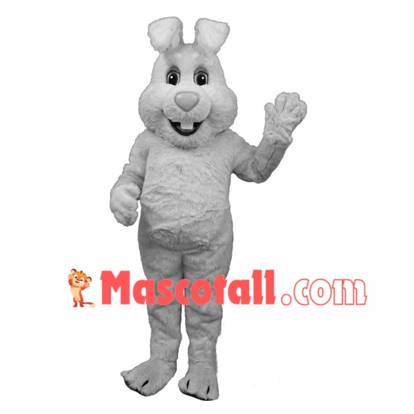 Adult Plush Gray Bunny Mascot Costume 