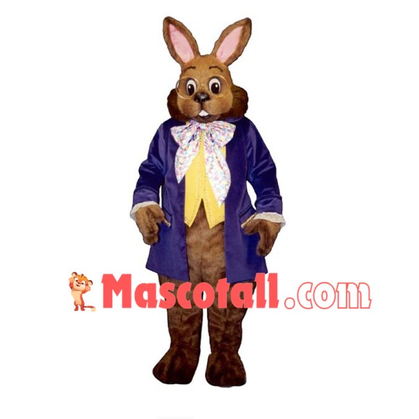 Brown Easter Fancy Bunny Mascot Costume 