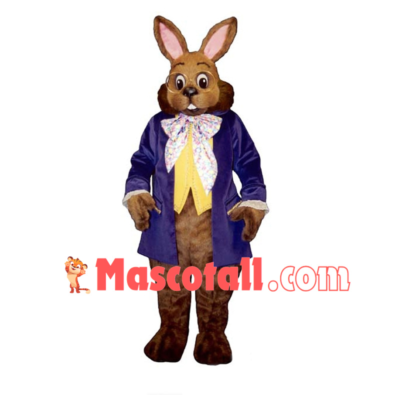 Brown Easter Fancy Bunny Mascot Costume 